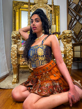 Load image into Gallery viewer, Midnight Mystic Golden Corset Top