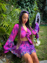 Load image into Gallery viewer, Cosmic Lilies Micro Mini Skirt Set