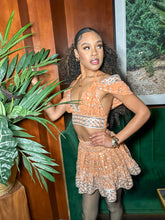 Load image into Gallery viewer, Peach Princess Micro Mini Skirt Set