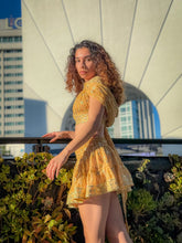 Load image into Gallery viewer, Gold Lotus Micro Mini Skirt Set