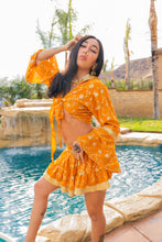 Load image into Gallery viewer, Sunrise Gold Mini Skirt Set