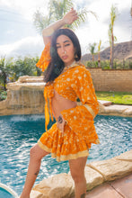 Load image into Gallery viewer, Sunrise Gold Mini Skirt Set
