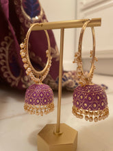 Load image into Gallery viewer, The Amethyst Jhumka Hoops