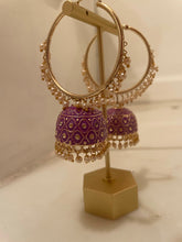 Load image into Gallery viewer, The Amethyst Jhumka Hoops