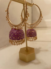 Load image into Gallery viewer, The Amethyst Jhumka Hoops