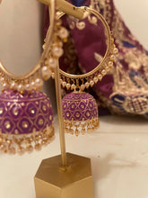 Load image into Gallery viewer, The Amethyst Jhumka Hoops