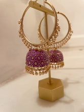 Load image into Gallery viewer, The Amethyst Jhumka Hoops