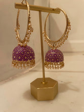 Load image into Gallery viewer, The Amethyst Jhumka Hoops