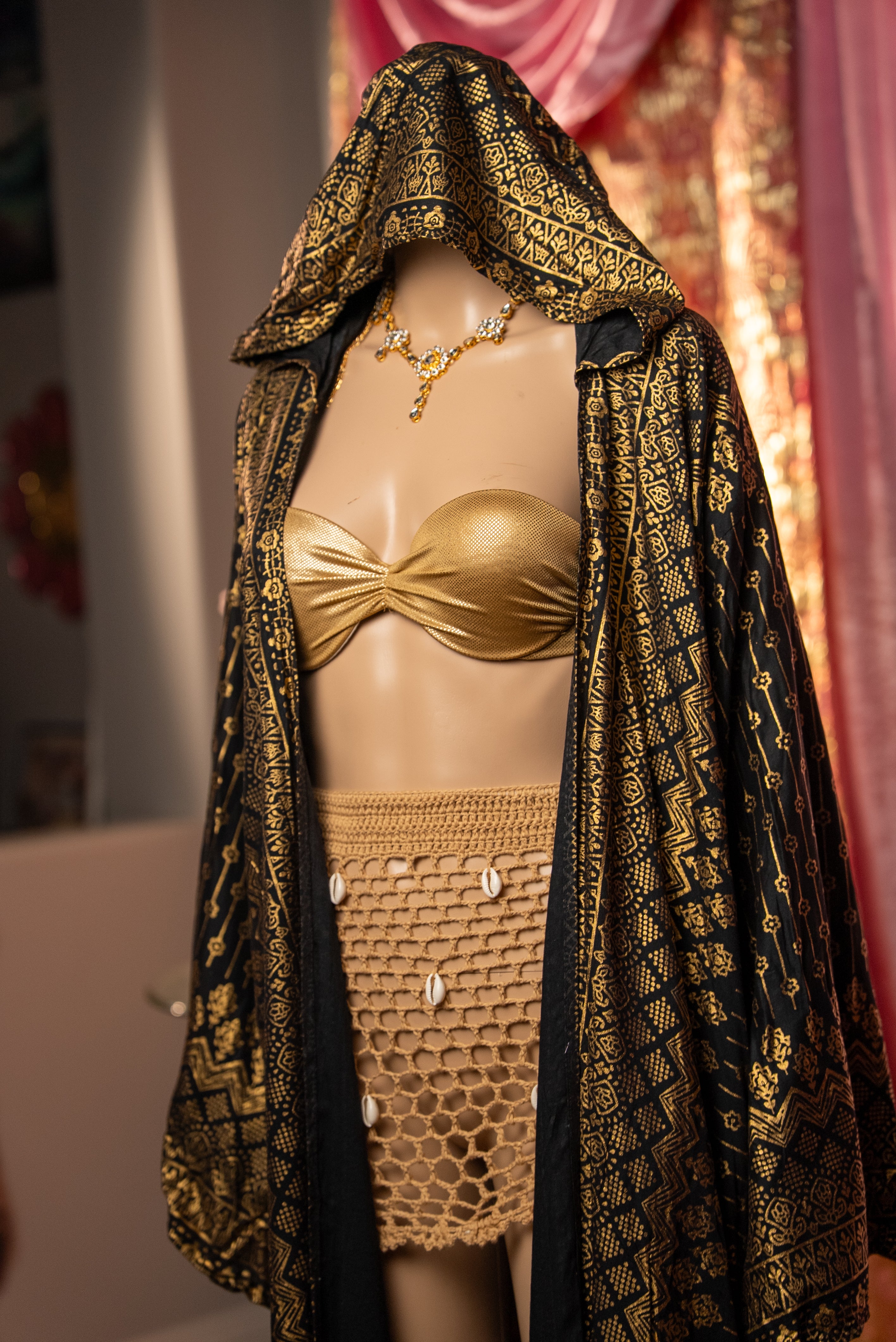 Black Lotus Kimono with hood