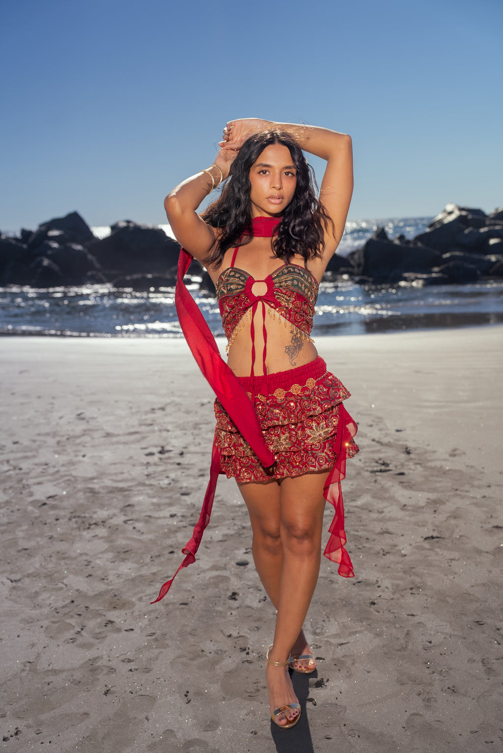 Ruby Rani Ruffle Mini Skirt Set