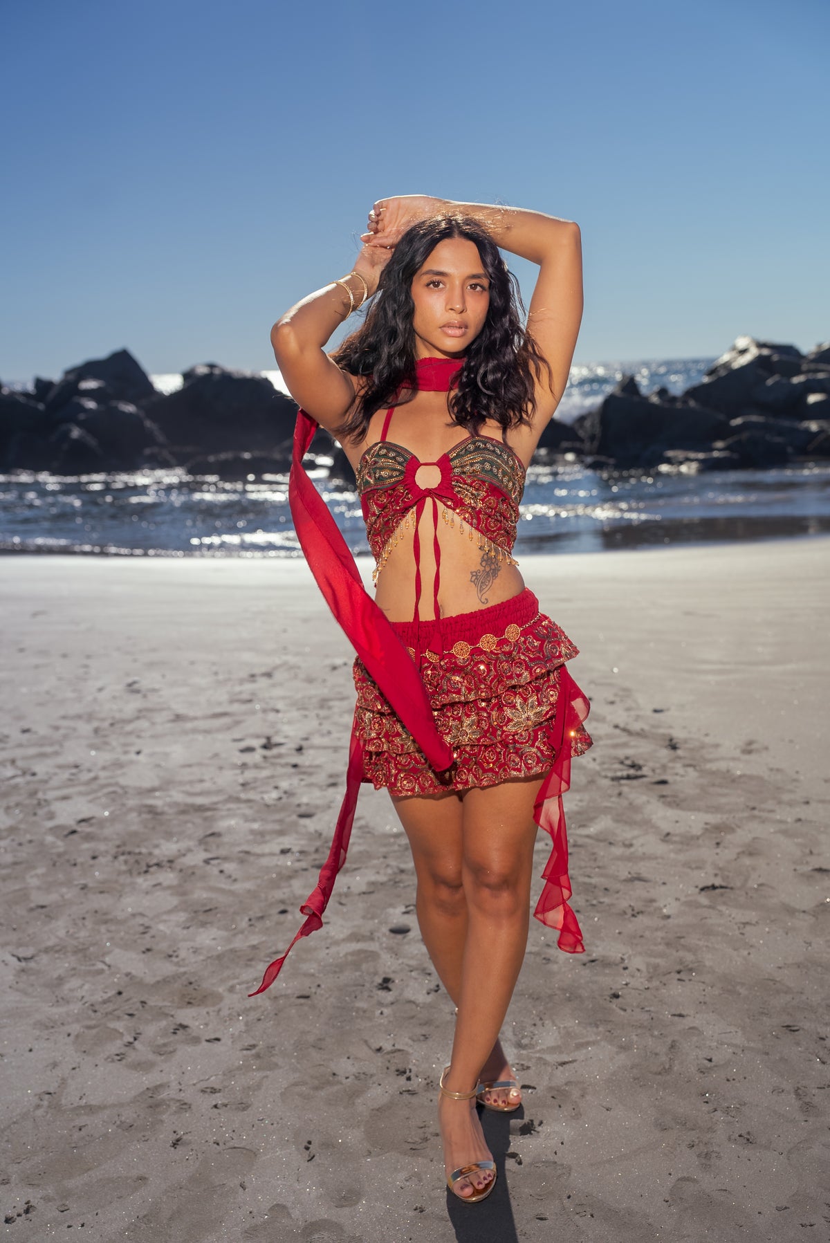 Ruby Rani Ruffle Mini Skirt Set