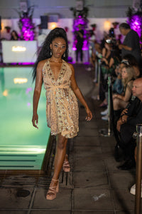 Gold Lotus Mini Magic Dress