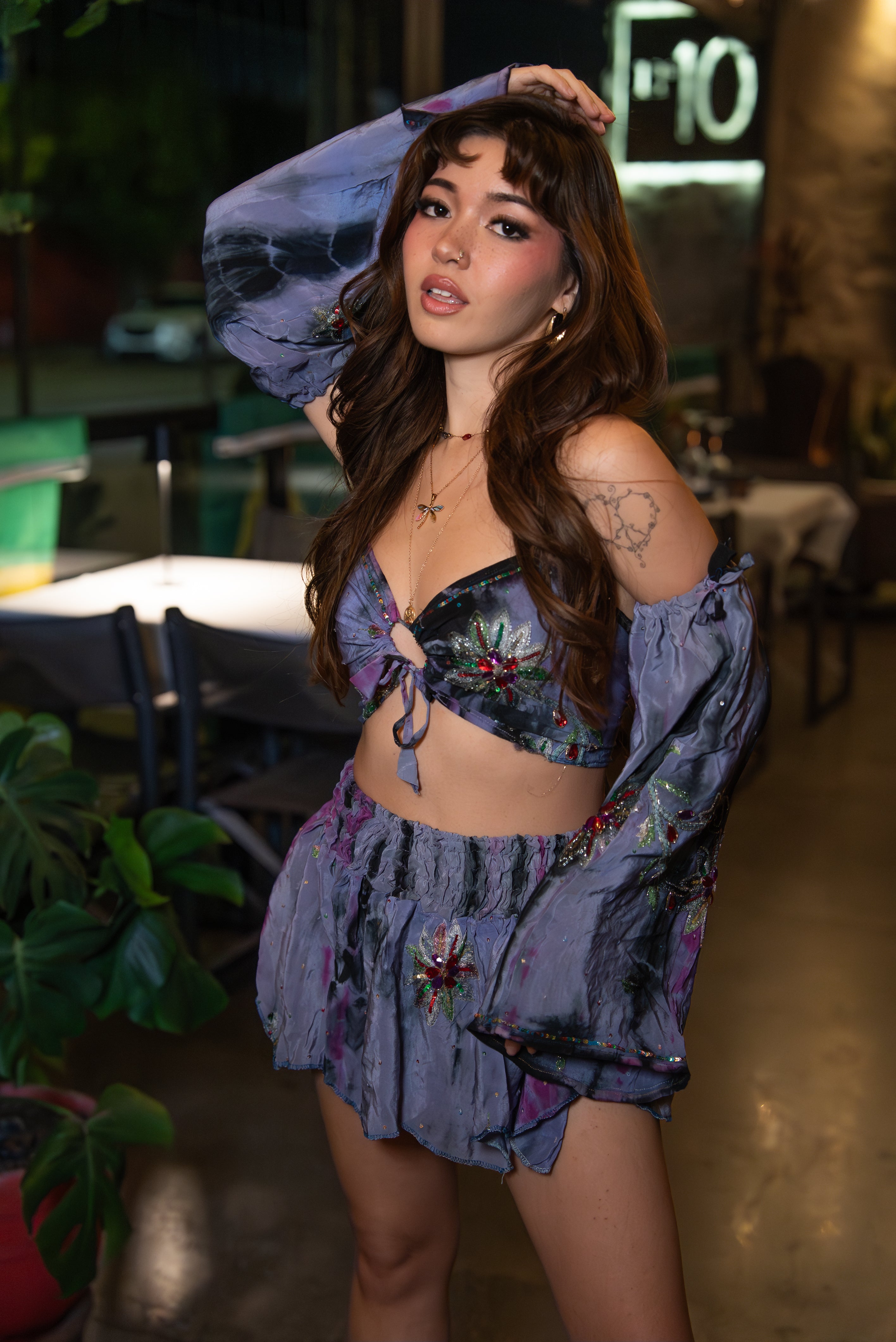 Cosmic Princess Lotus Mini Skirt Set