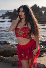 Load image into Gallery viewer, Fire Lotus Ruffle Mini Skirt Set

