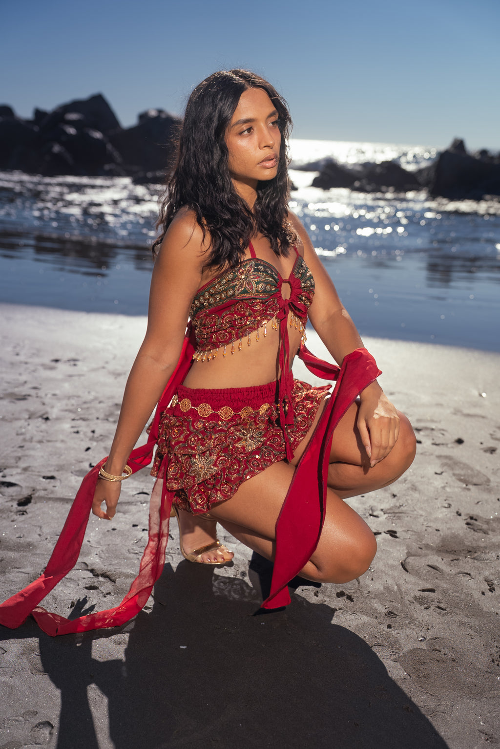 Ruby Rani Ruffle Mini Skirt Set