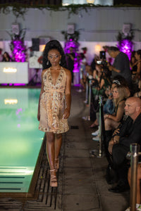 Gold Lotus Mini Magic Dress
