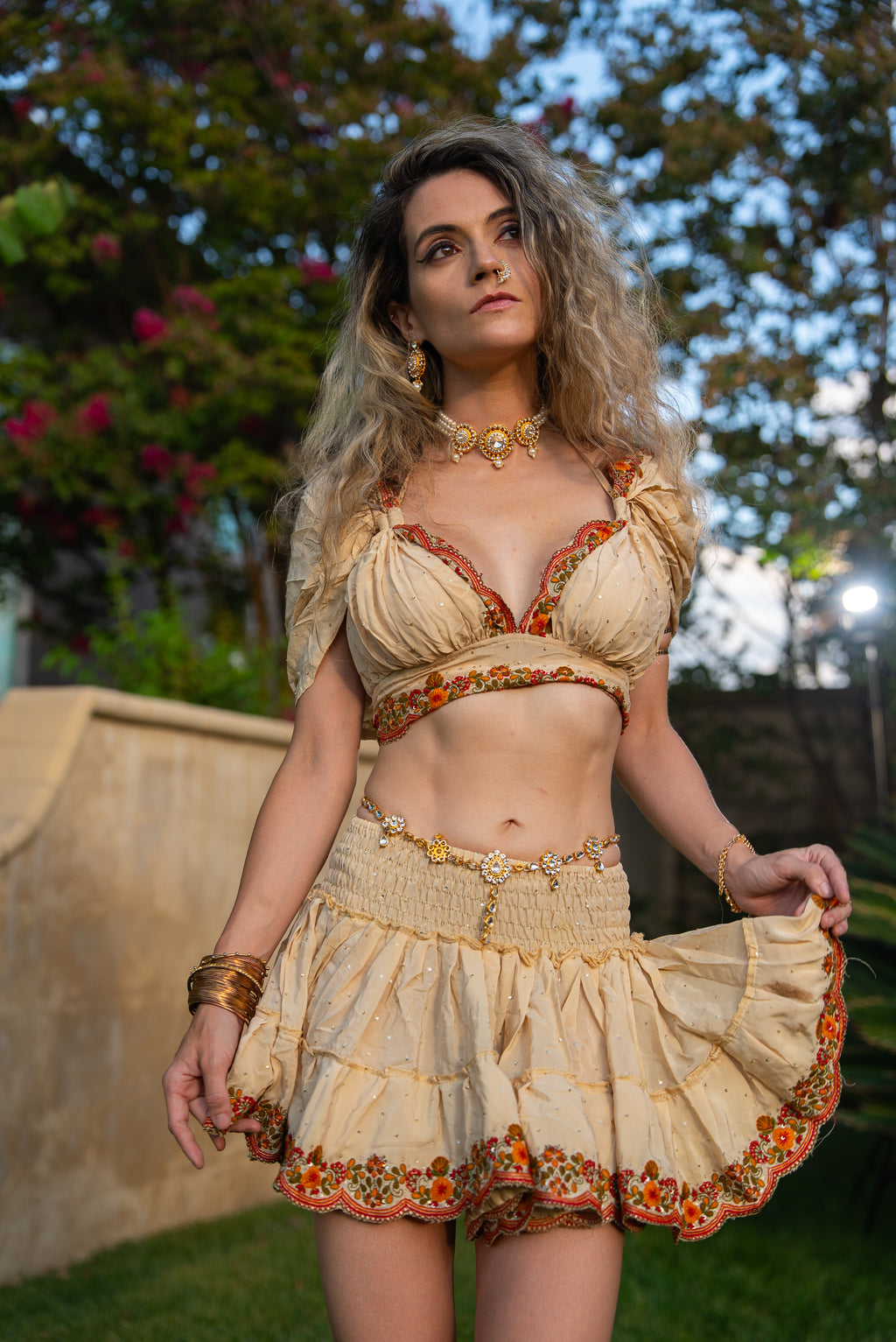 Sahara Rose Micro Mini Gehr Skirt Set