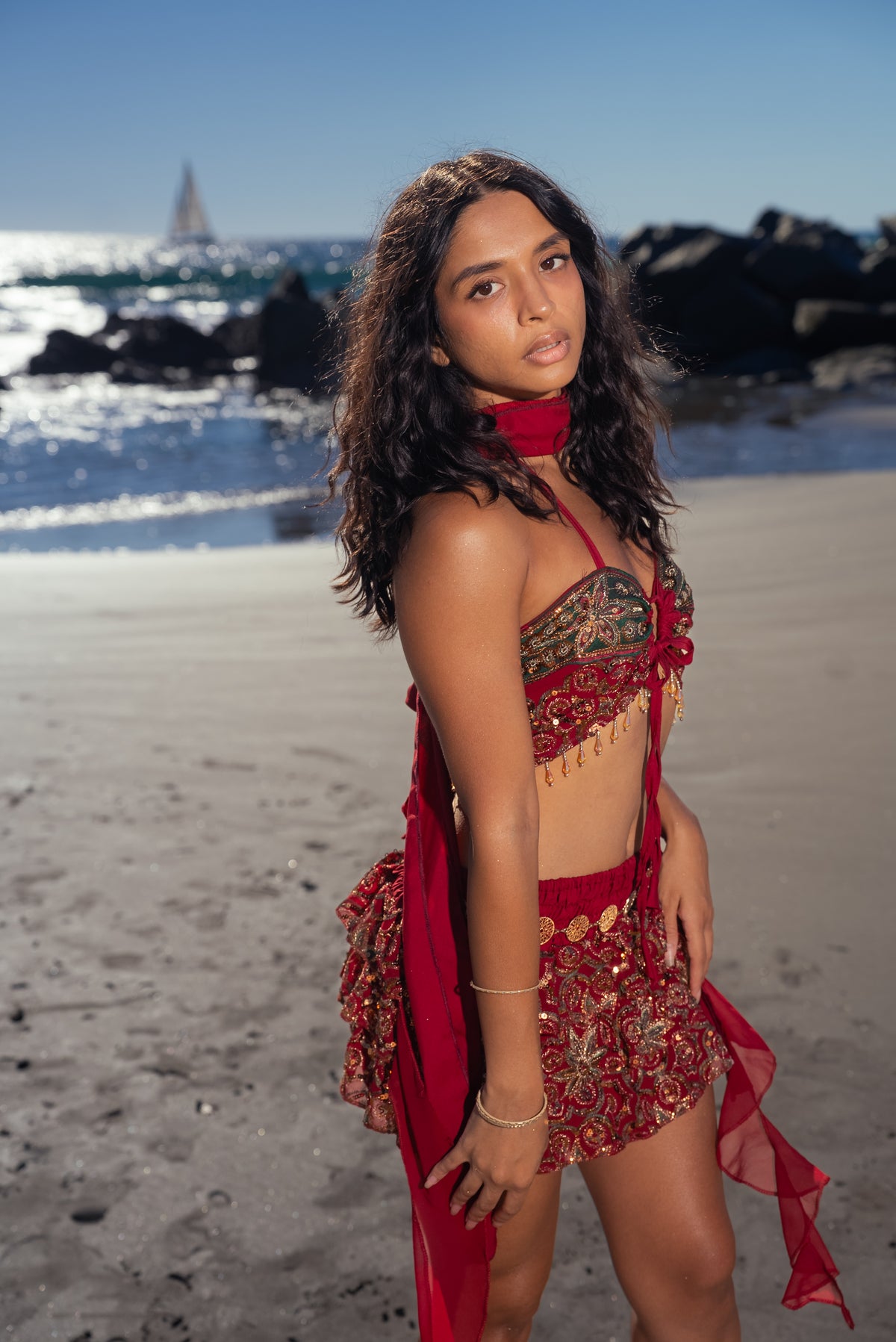 Ruby Rani Ruffle Mini Skirt Set