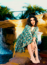 Load image into Gallery viewer, Turquoise Lotus Babydoll Dress
