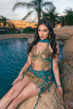 Load image into Gallery viewer, Blue Moonstone Lace up Mini Skirt Set
