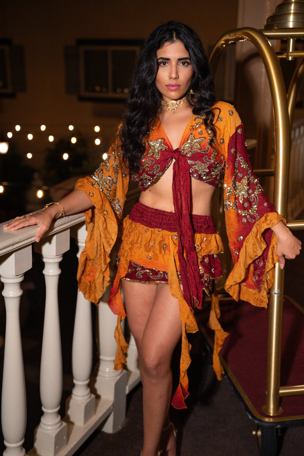 Fire Princess ruffle mini skirt set