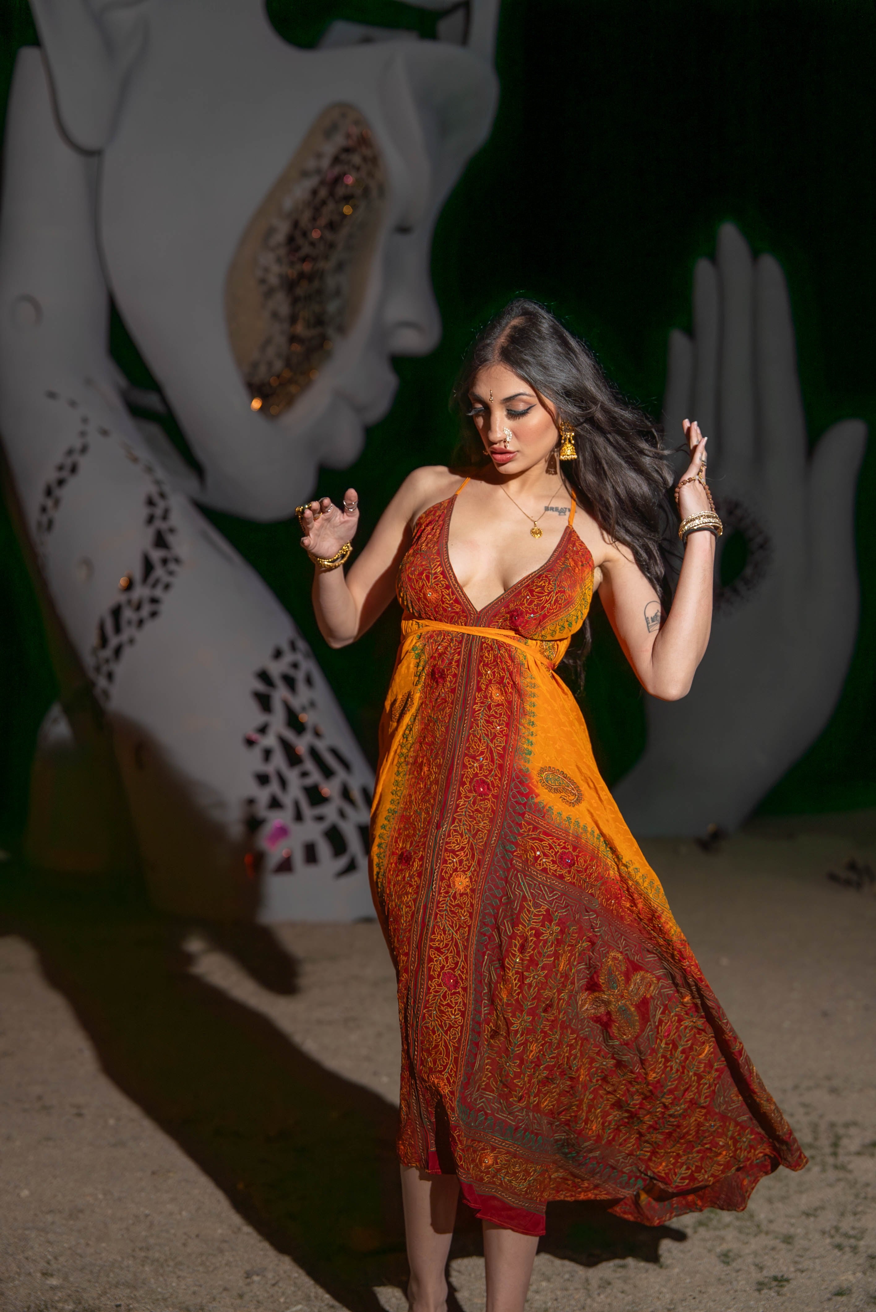 Bohemian Tie Dye Fire Magic Dress