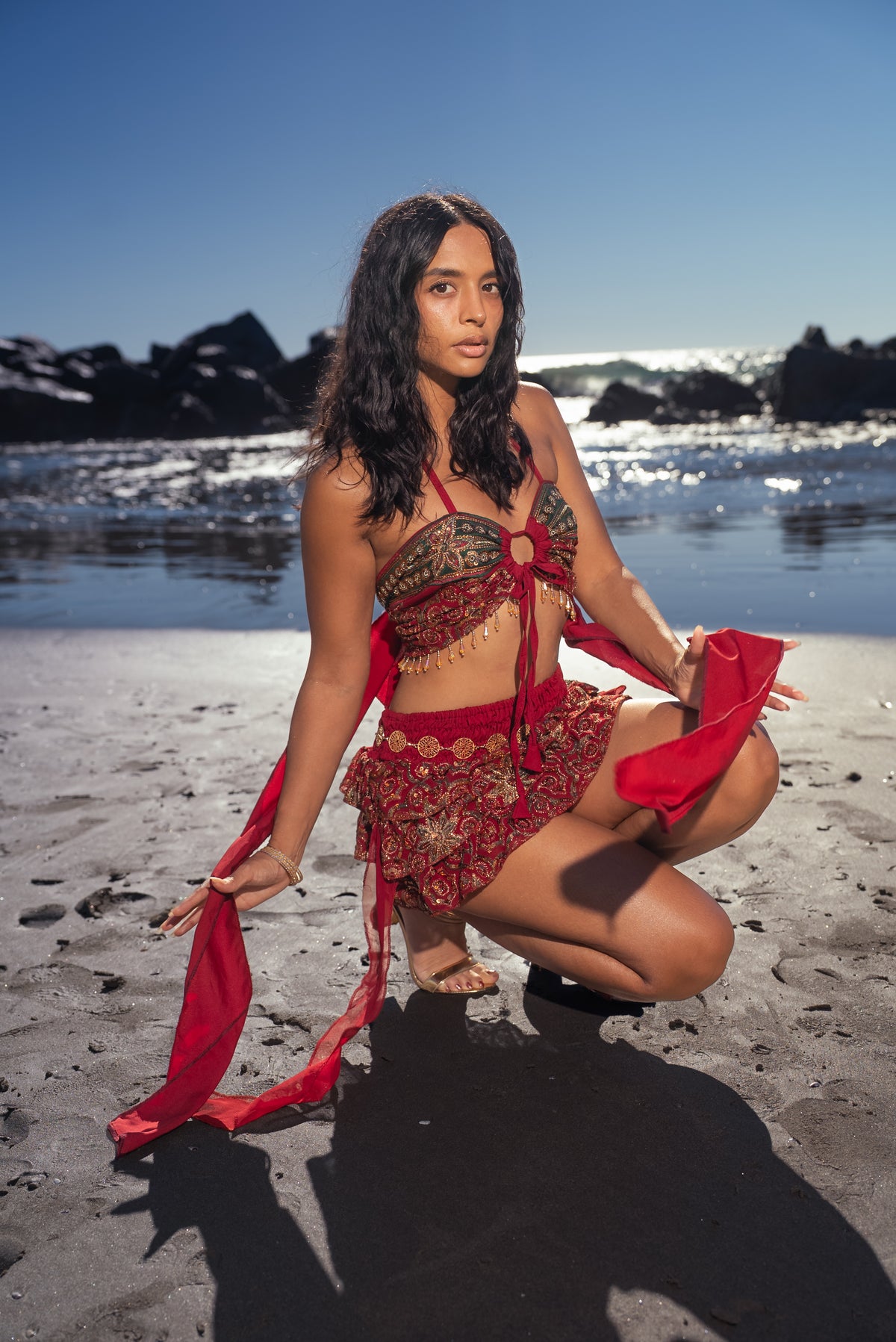Ruby Rani Ruffle Mini Skirt Set
