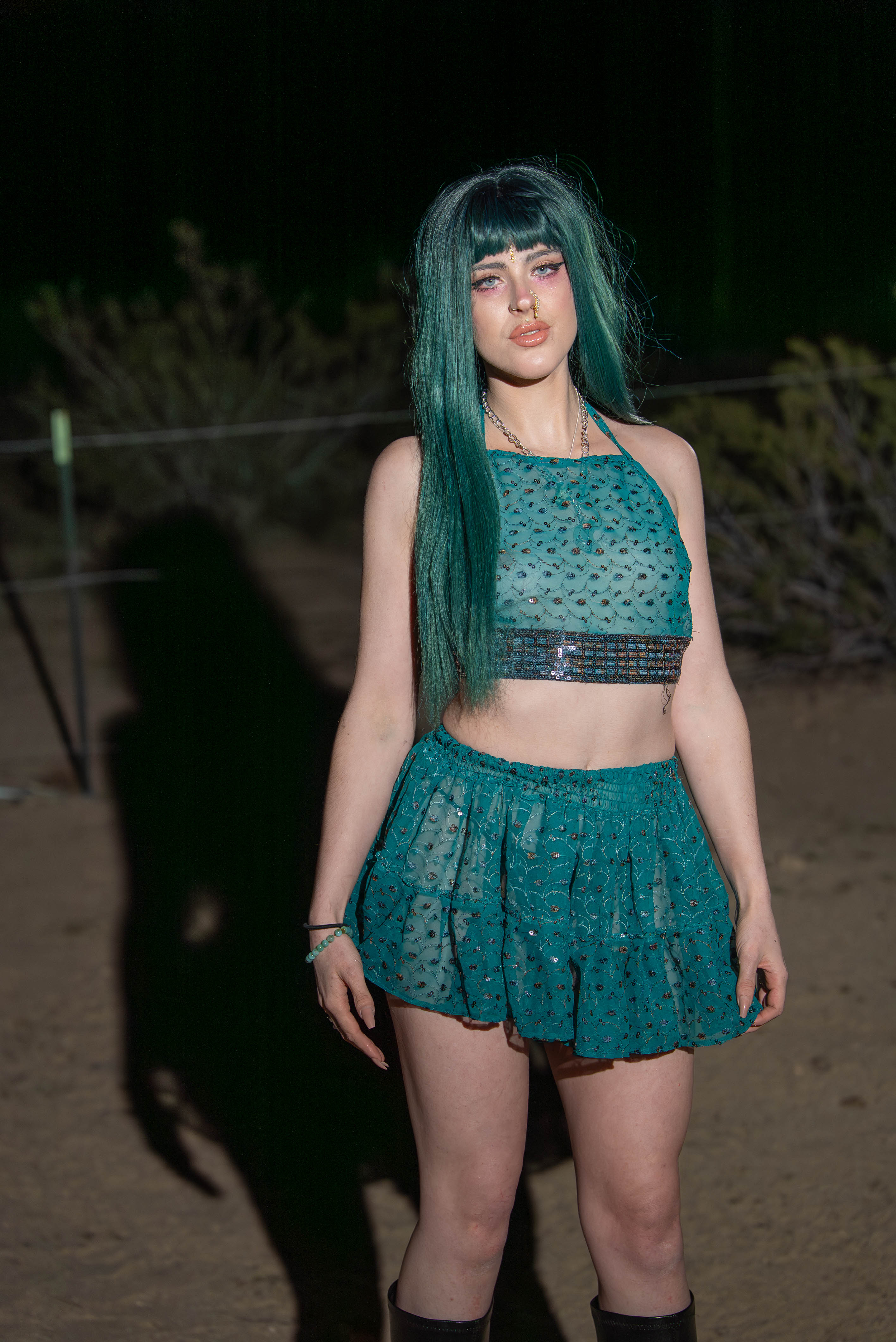 teal mystic Micro Mini Gehr Skirt Set