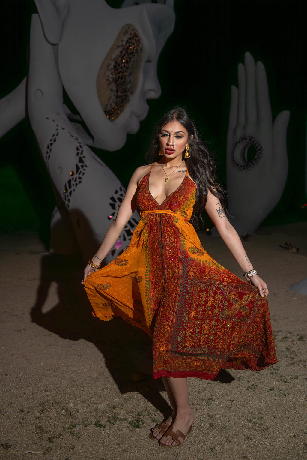 Bohemian Tie Dye Fire Magic Dress
