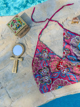 Load image into Gallery viewer, Cosmic Wildflower Halter top
