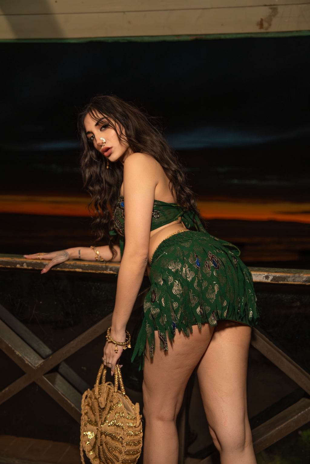 Emerald Jungle skirt set