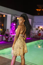 Load image into Gallery viewer, Gold Lotus Mini Magic Dress
