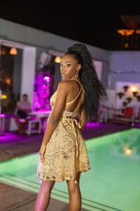 Gold Lotus Mini Magic Dress