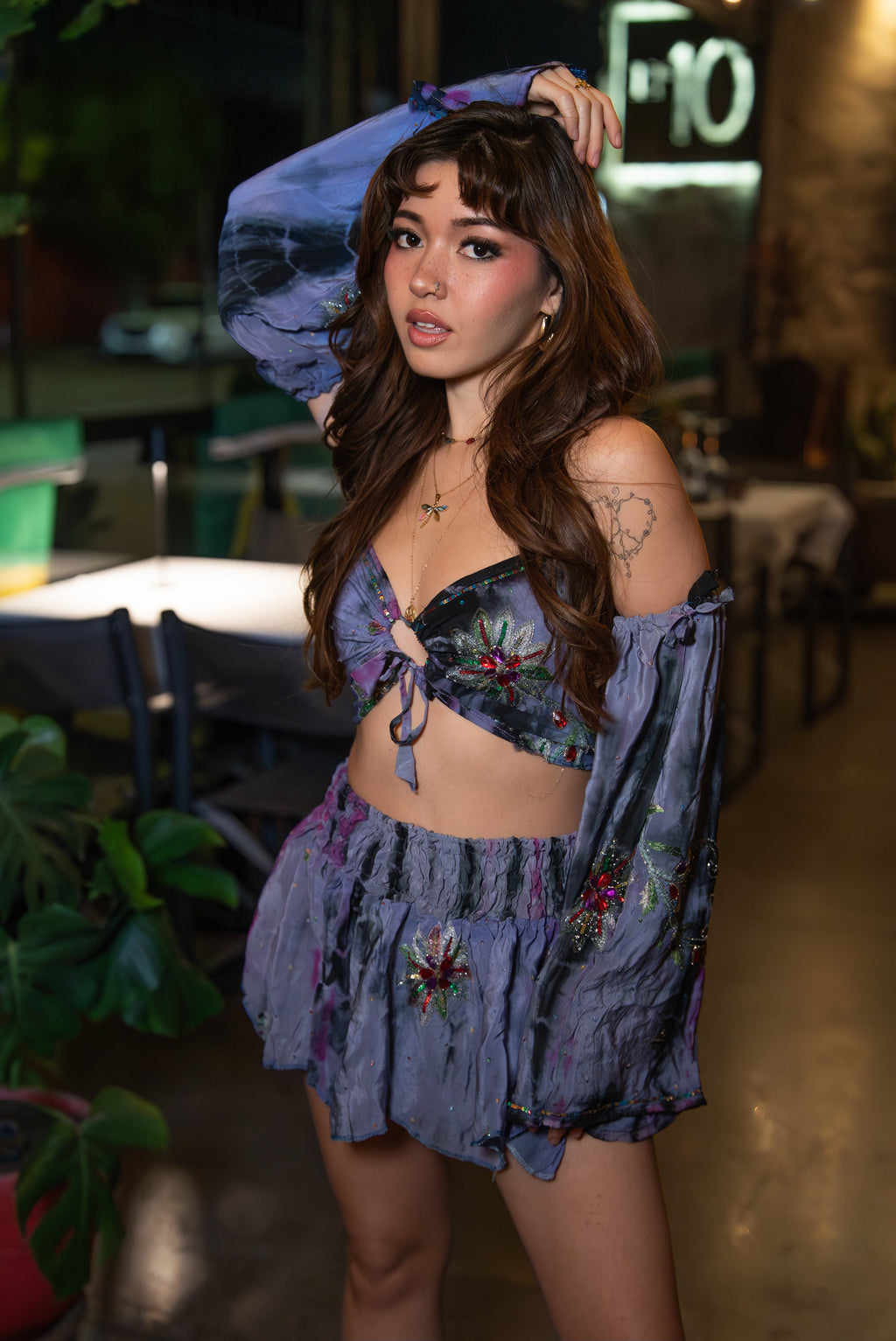 Cosmic Princess Lotus Mini Skirt Set