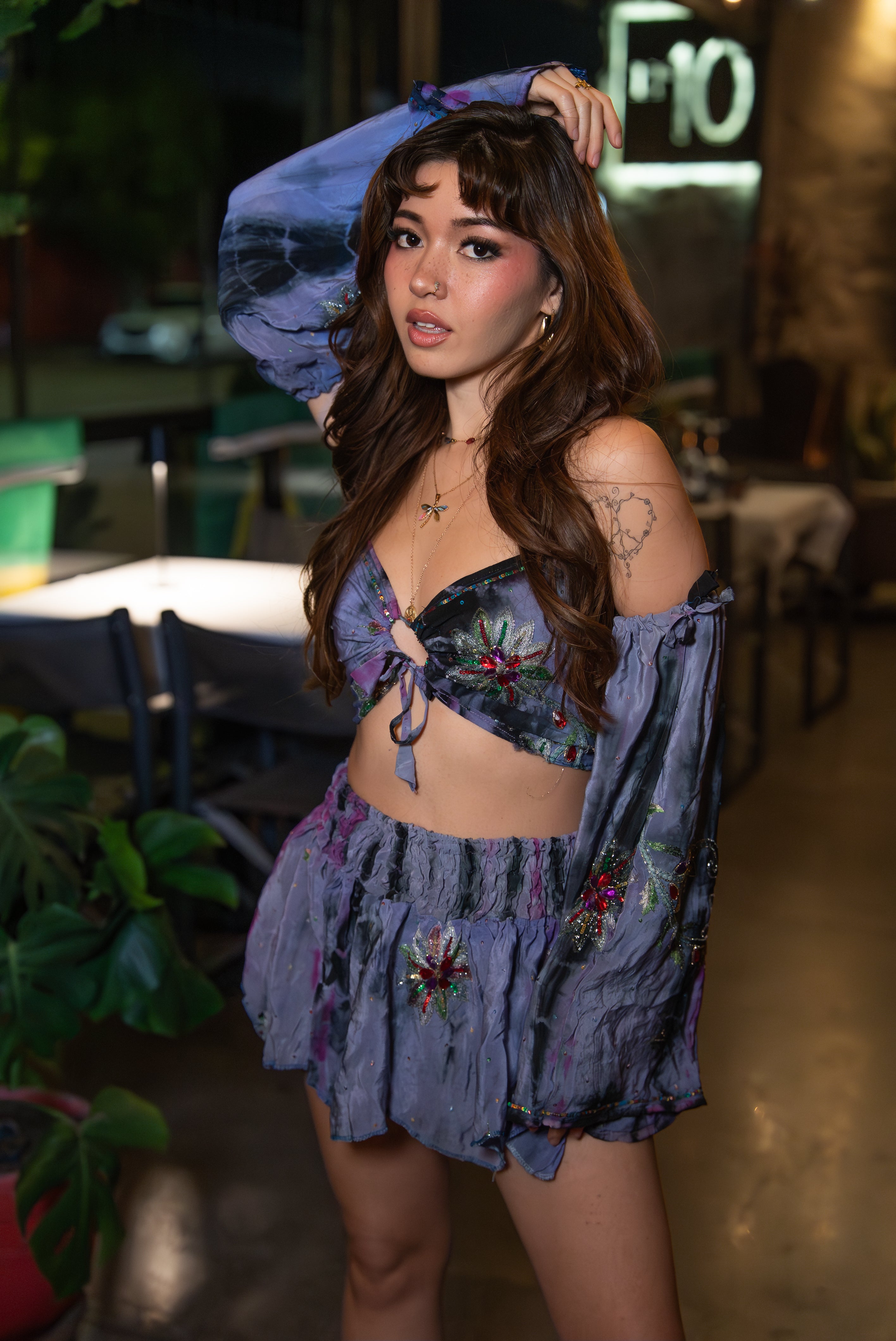 Cosmic Princess Lotus Mini Skirt Set