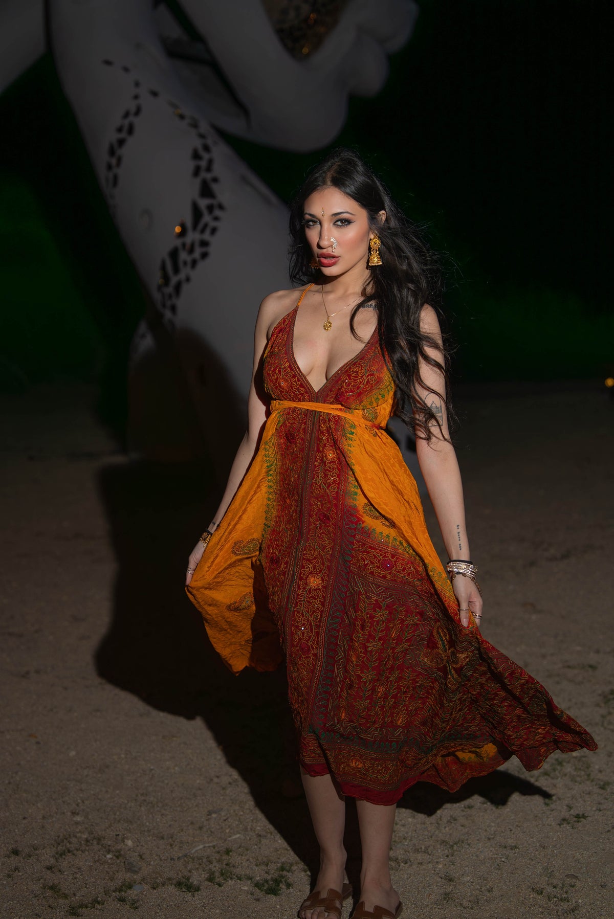 Bohemian Tie Dye Fire Magic Dress