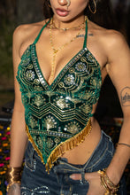 Load image into Gallery viewer, Emerald Venus Velvet Sequin Top
