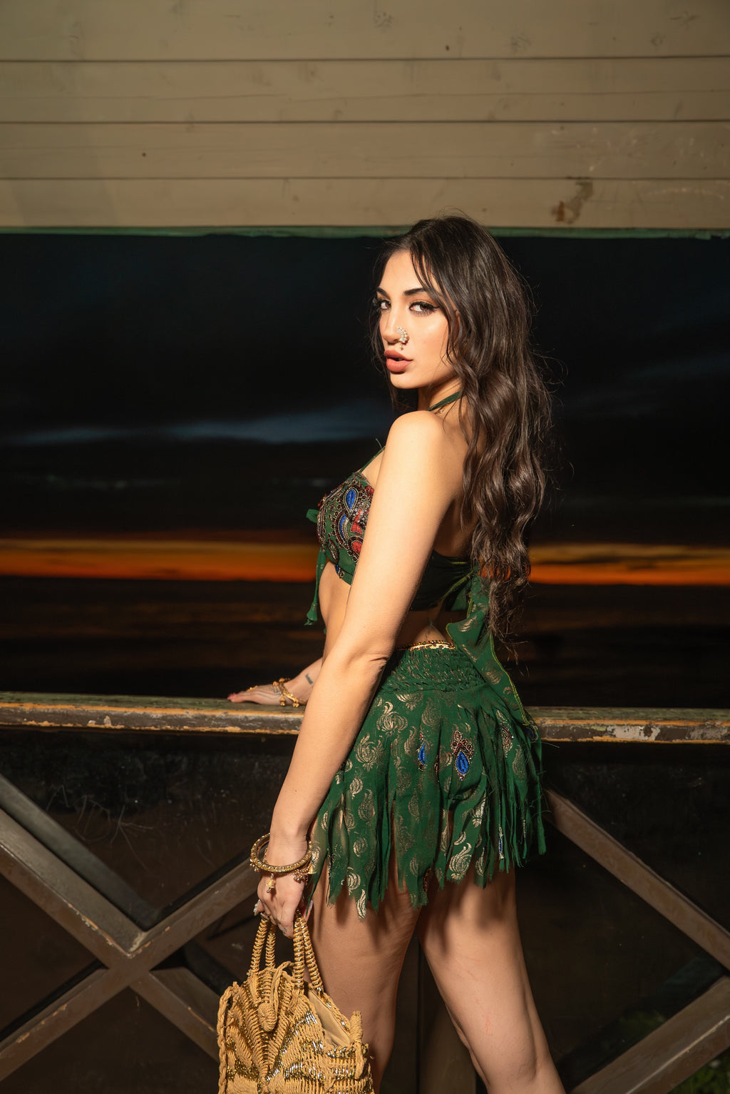Emerald Jungle skirt set