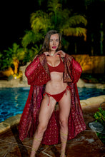 Load image into Gallery viewer, Golden Rubies Kimono with hood
