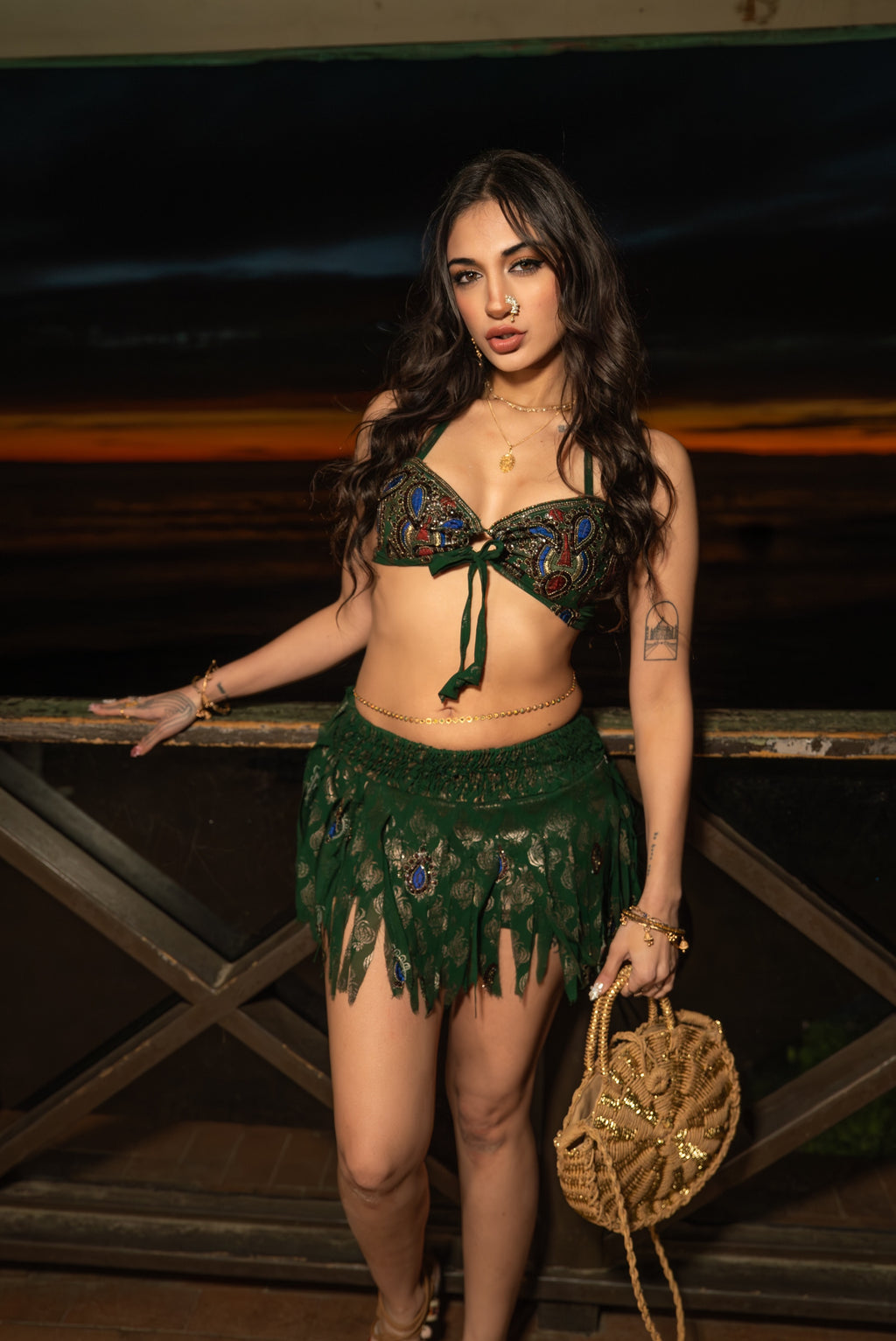 Emerald Jungle skirt set