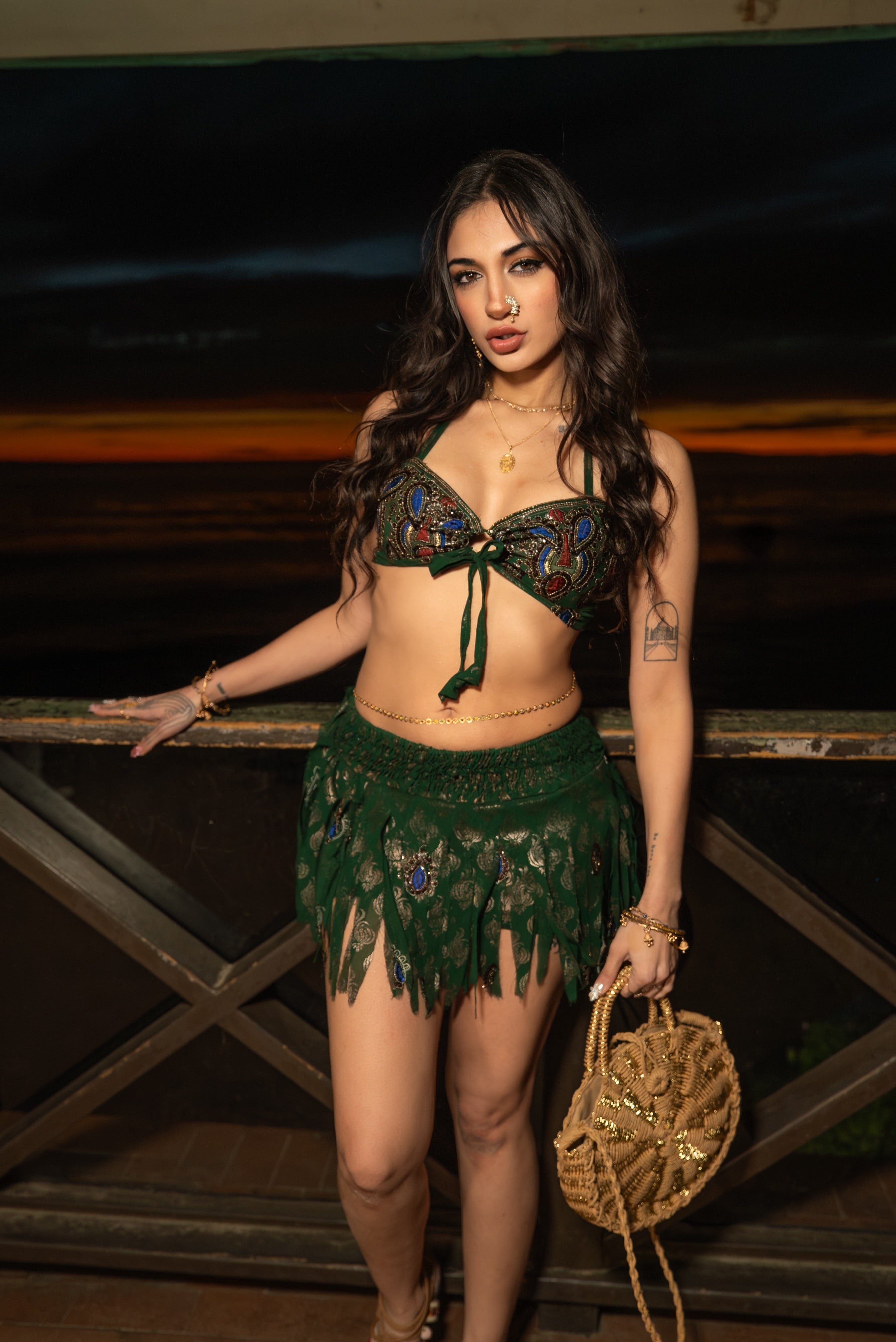 Emerald Jungle skirt set