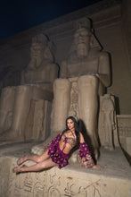 Load image into Gallery viewer, Golden Amethyst Lotus Mini Skirt Set
