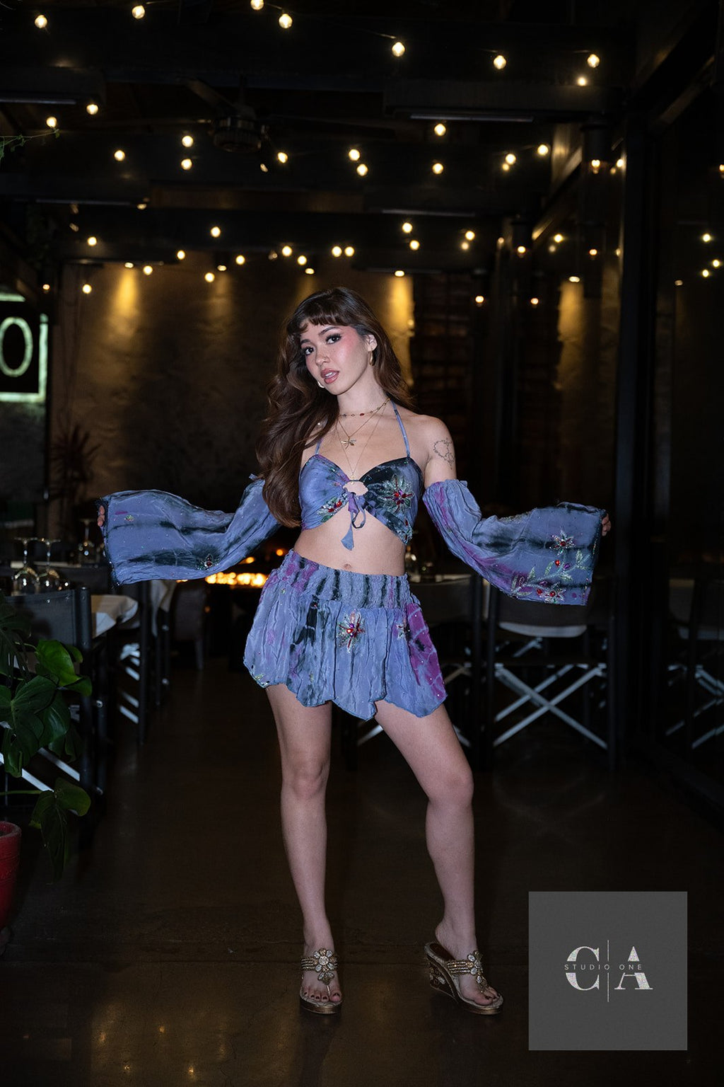Cosmic Princess Lotus Mini Skirt Set