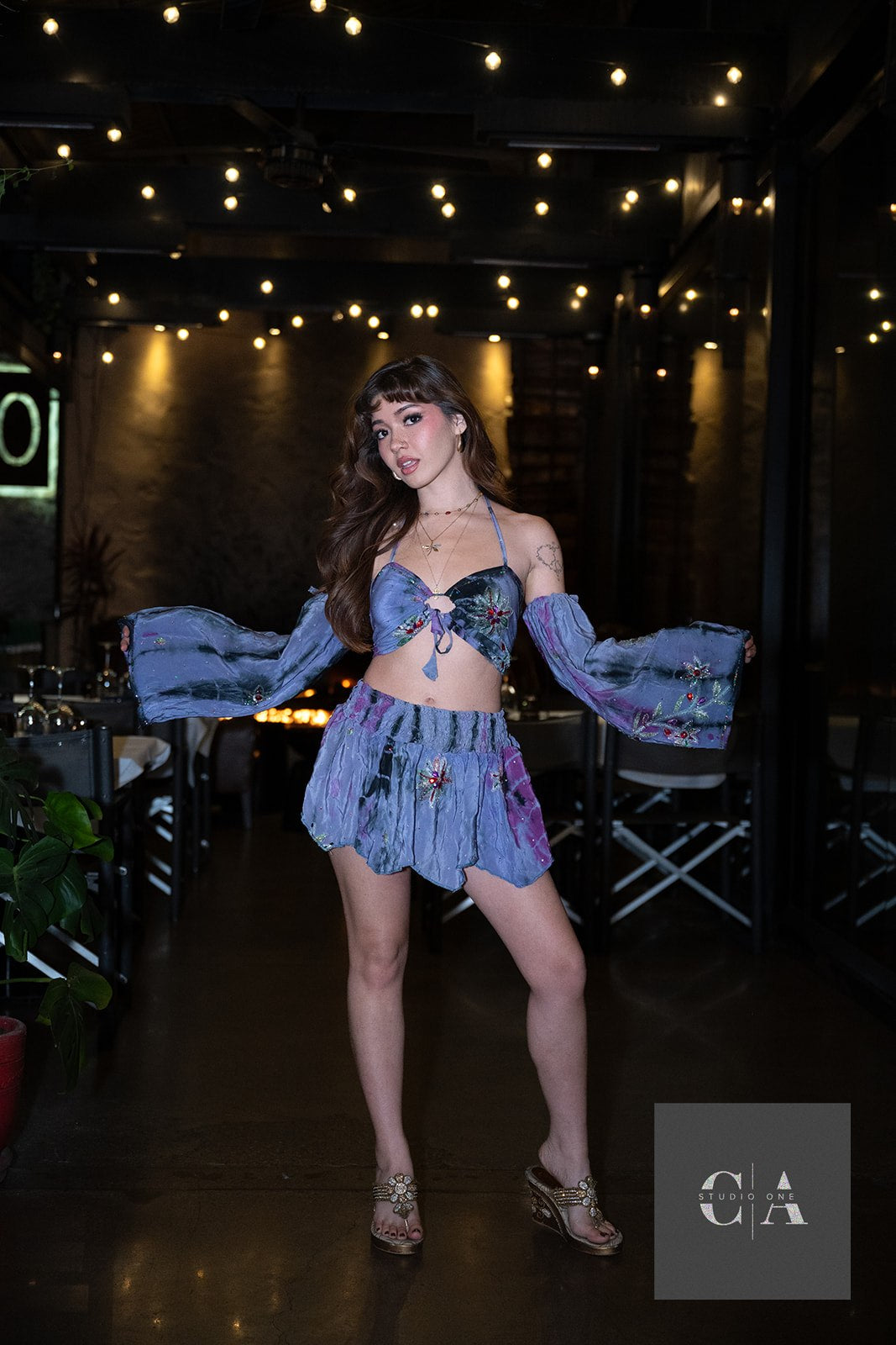 Cosmic Princess Lotus Mini Skirt Set