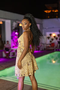 Gold Lotus Mini Magic Dress