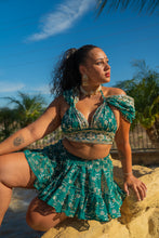 Load image into Gallery viewer, Teal Mermaid Micro Mini skirt set
