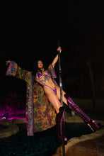 Load image into Gallery viewer, Purple garden Hoodie Kimono
