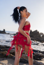 Load image into Gallery viewer, Fire Lotus Ruffle Mini Skirt Set
