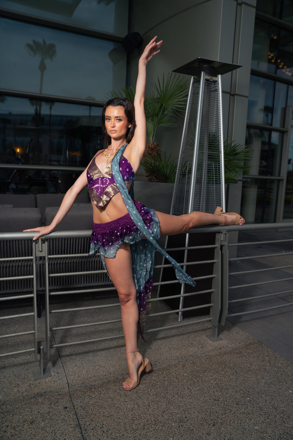 Bandhani Moonstone Micro Mini Butterfly skirt set