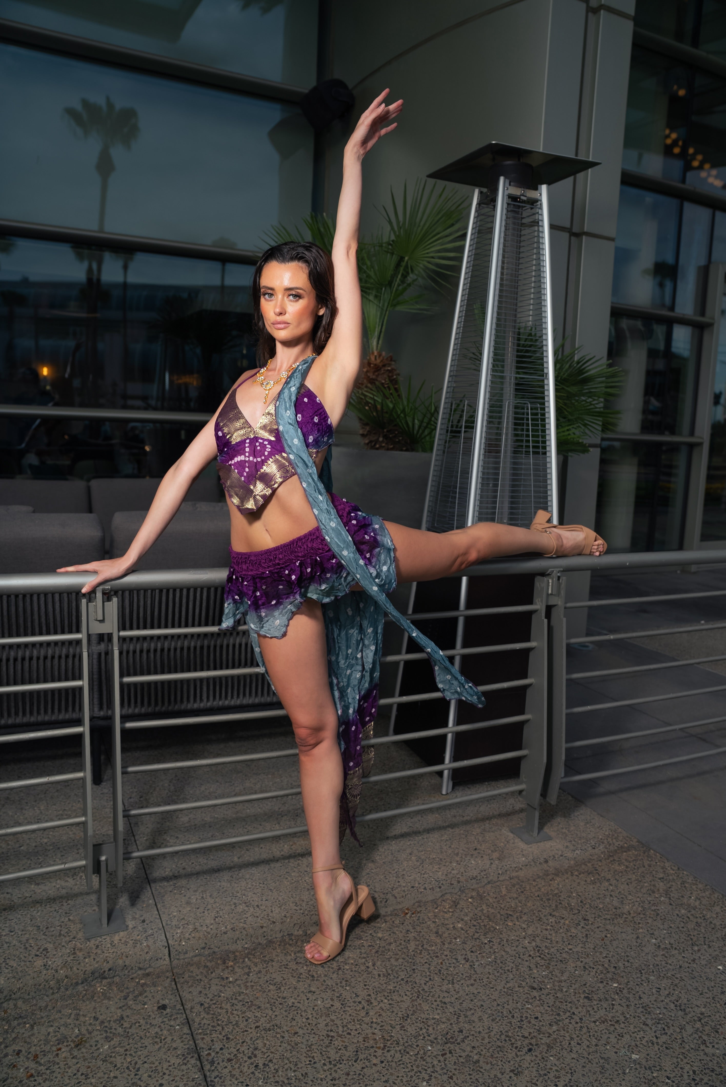 Bandhani Moonstone Micro Mini Butterfly skirt set